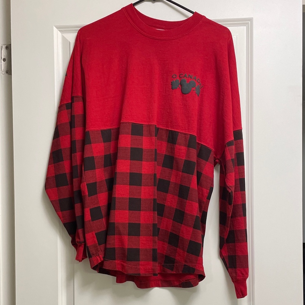 Disney World Canada Plaid Spirit Jersey Shirt